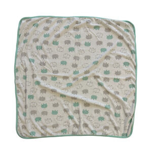 Just One You Carters Elephant Green Gray White Baby Blanket Terry Cloth Swaddle